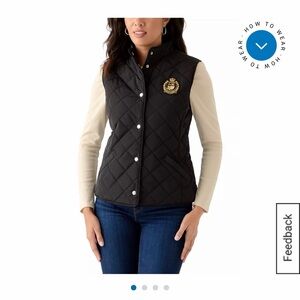 Ralph Lauren Black Quilted Vest with Crest